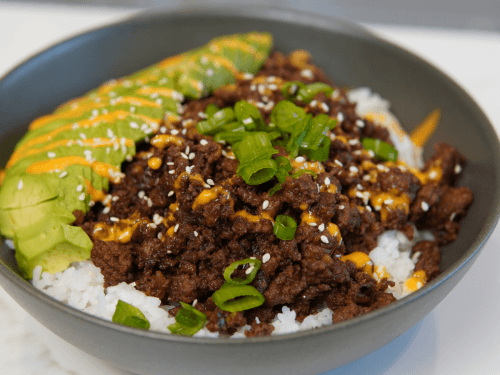 Picture of Asian-Spiced Beef & Rice Stuffed Avocados